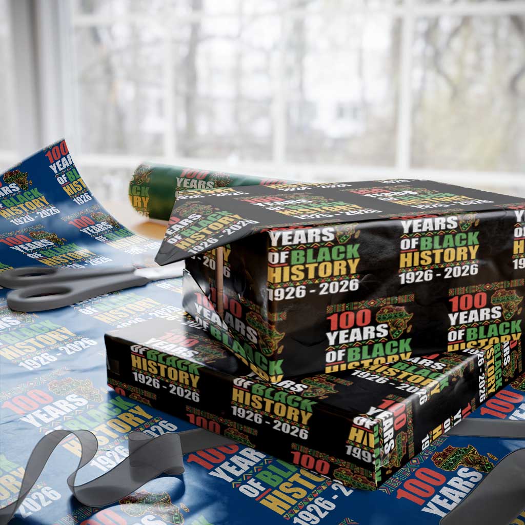 100 Years Of Black History 1926 2026 Centennial Wrapping Paper Roll Africa Map TS11 Black Print Your Wear