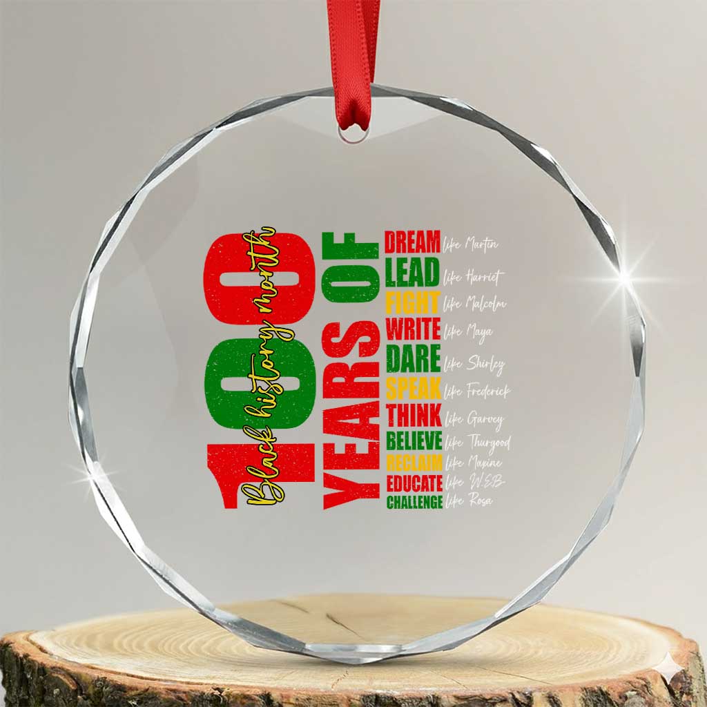 100 Years Of Black History Crystal Glass Ornament African American Historical Figures African American Teacher TS11 Transparent Glass 3'' Circle Print Your Wear