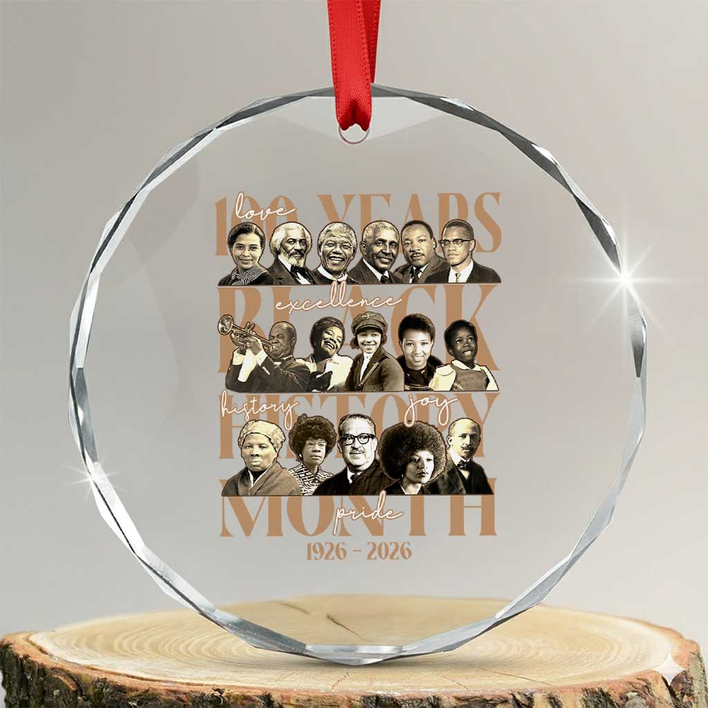 100 Years Of Black History Month Crystal Glass Ornament African American Historical Figures TS11 Transparent Glass 3'' Circle Print Your Wear