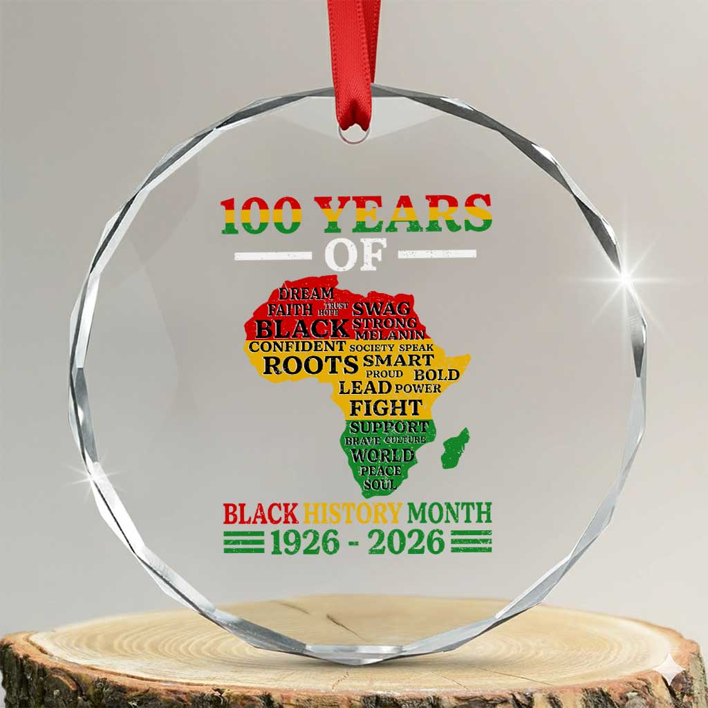 100 Years Of Black History Month Crystal Glass Ornament Centennial Of Black Culture TS11 Transparent Glass 3'' Circle Print Your Wear