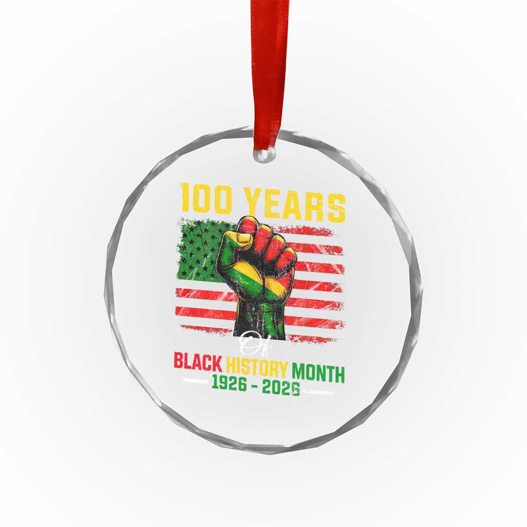 100 Years Of Black History Month Crystal Glass Ornament Hand Fist African American Milestone American Flag TS11 Print Your Wear