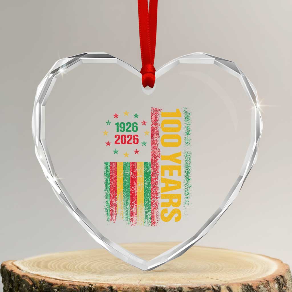 100 Years Of Black History Month Heart Crystal Glass Ornament African American Centennial Milestone American Flag TS11 Transparent Glass 3'' Heart Print Your Wear