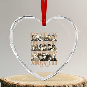 100 Years Of Black History Month Heart Crystal Glass Ornament African American Historical Figures TS11 Transparent Glass 3'' Heart Print Your Wear