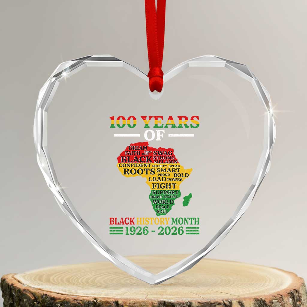 100 Years Of Black History Month Heart Crystal Glass Ornament Centennial Of Black Culture TS11 Transparent Glass 3'' Heart Print Your Wear