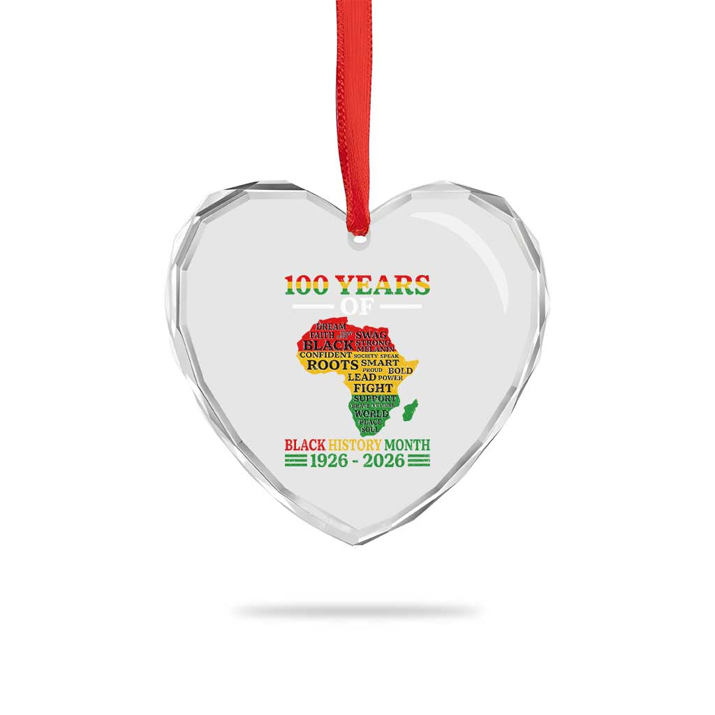 100 Years Of Black History Month Heart Crystal Glass Ornament Centennial Of Black Culture TS11 Print Your Wear