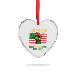 100 Years Of Black History Month Heart Crystal Glass Ornament Hand Fist African American Milestone American Flag TS11 Print Your Wear