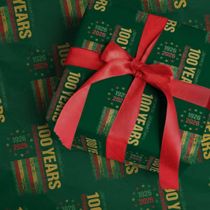 100 Years Of Black History Month Wrapping Paper Roll African American Centennial Milestone American Flag TS11 Green Print Your Wear
