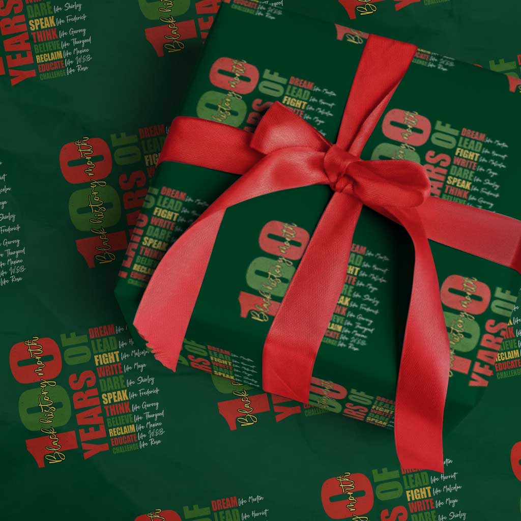 100 Years Of Black History Wrapping Paper Roll African American Historical Figures African American Teacher TS11 Green Print Your Wear