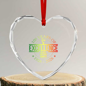 100 Years Of Excellence Black History Month 1926 2026 Heart Crystal Glass Ornament TS11 Transparent Glass 3'' Heart Print Your Wear