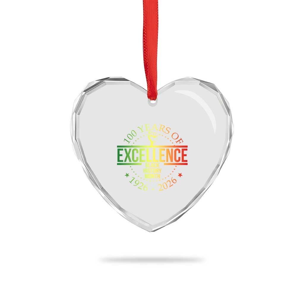 100 Years Of Excellence Black History Month 1926 2026 Heart Crystal Glass Ornament TS11 Print Your Wear