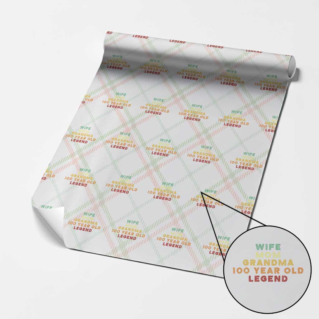 100th Birthday Gifts For Women Wrapping Paper Roll Wife Mom Grandma 100 Year Old Legend TS10 Christmas Plaid Print Your Wear