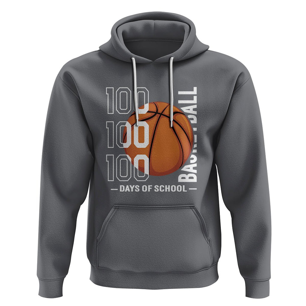 100th Day Of School Basketball Player Hoodie TS09 Charcoal Printyourwear