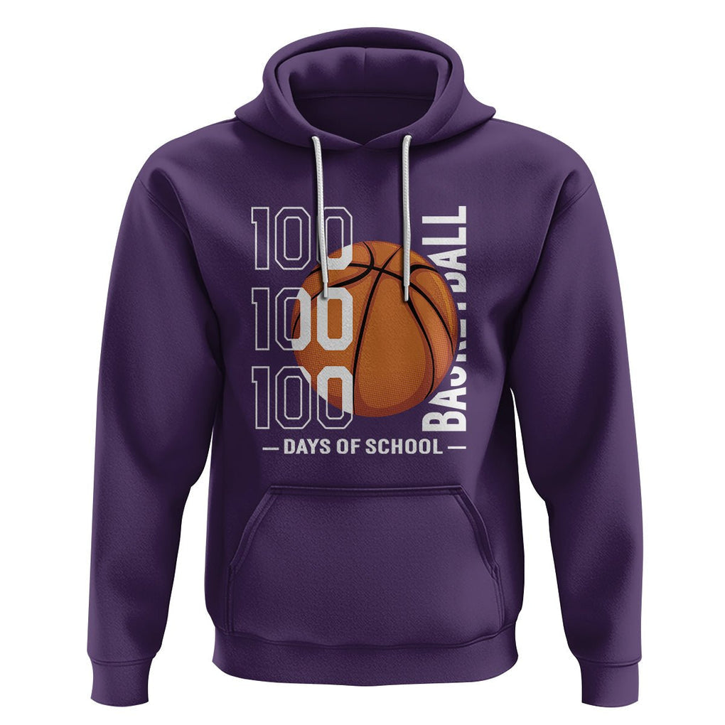 100th Day Of School Basketball Player Hoodie TS09 Purple Printyourwear