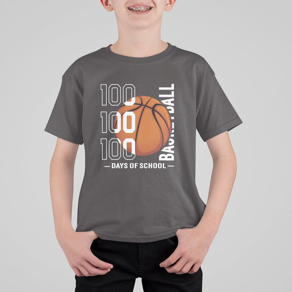 100th Day Of School Basketball Player T Shirt For Kid TS09 Dark Chocolate Printyourwear