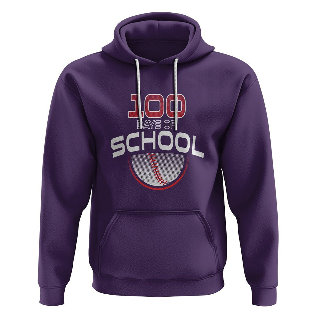 100th Day Of School Cool Baseball Player Hoodie TS09 Purple Printyourwear