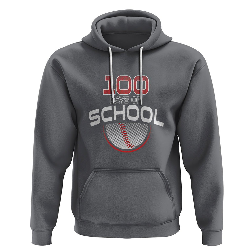 100th Day Of School Cool Baseball Player Hoodie TS09 Charcoal Printyourwear