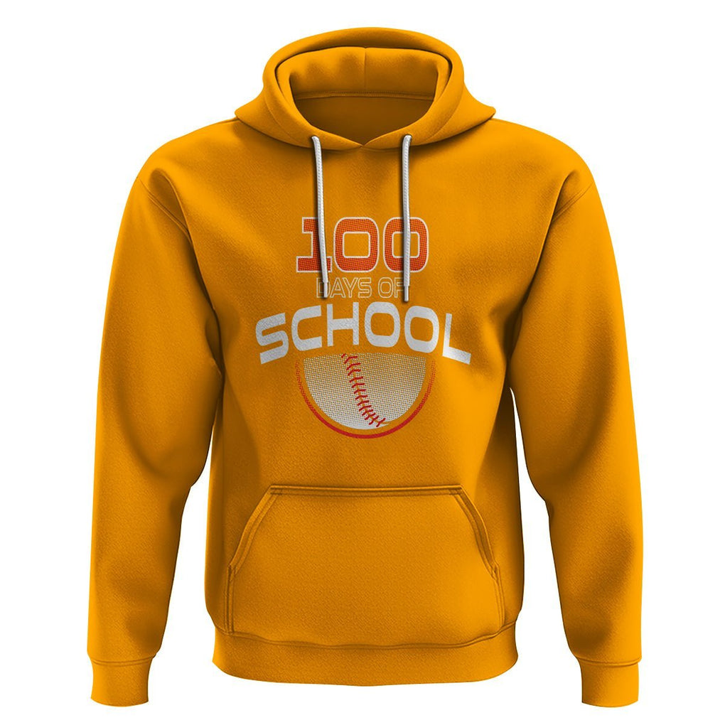 100th Day Of School Cool Baseball Player Hoodie TS09 Gold Printyourwear