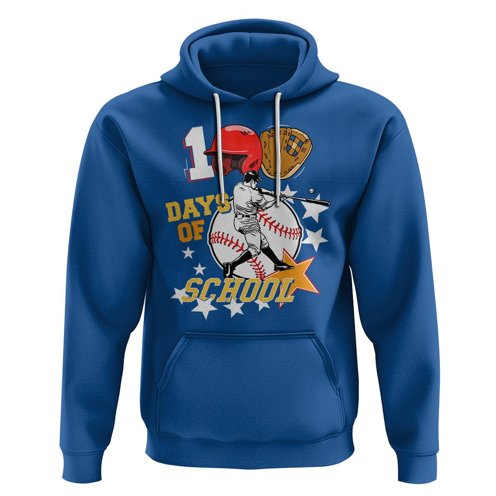 100th Day Of School Cool Baseball Player Hoodie TS09 Royal Blue Printyourwear