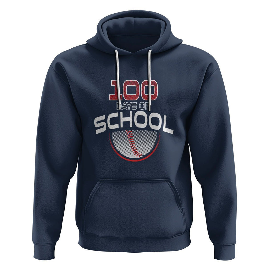 100th Day Of School Cool Baseball Player Hoodie TS09 Navy Printyourwear