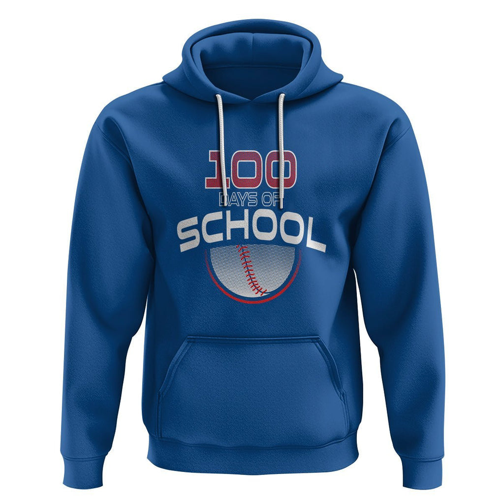100th Day Of School Cool Baseball Player Hoodie TS09 Royal Blue Printyourwear