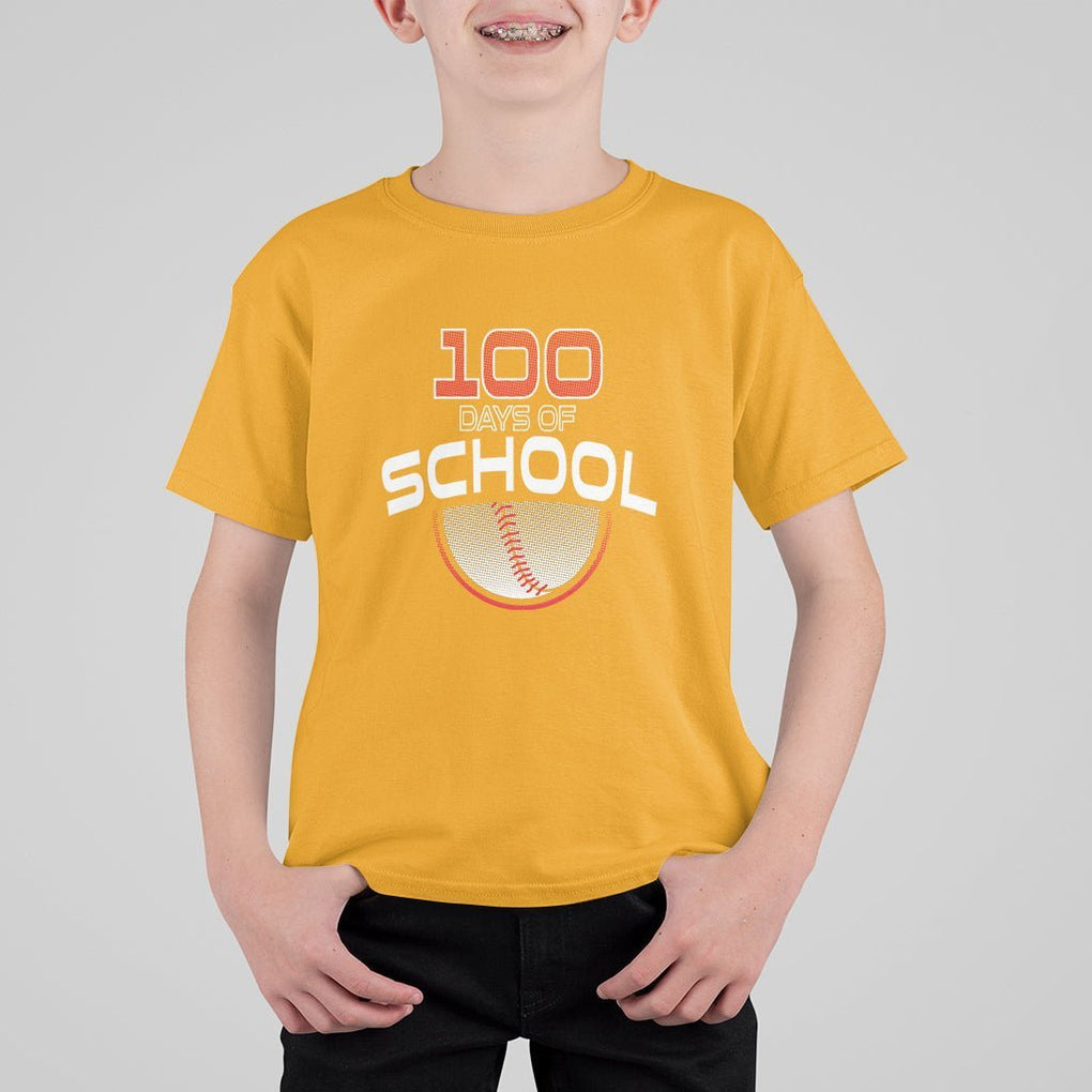 100th Day Of School Cool Baseball Player T Shirt For Kid TS09 Gold Printyourwear