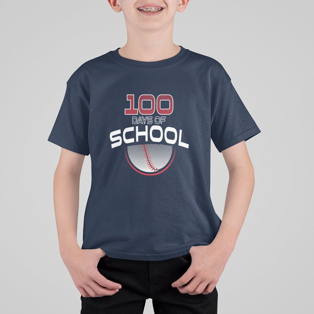 100th Day Of School Cool Baseball Player T Shirt For Kid TS09 Navy Printyourwear