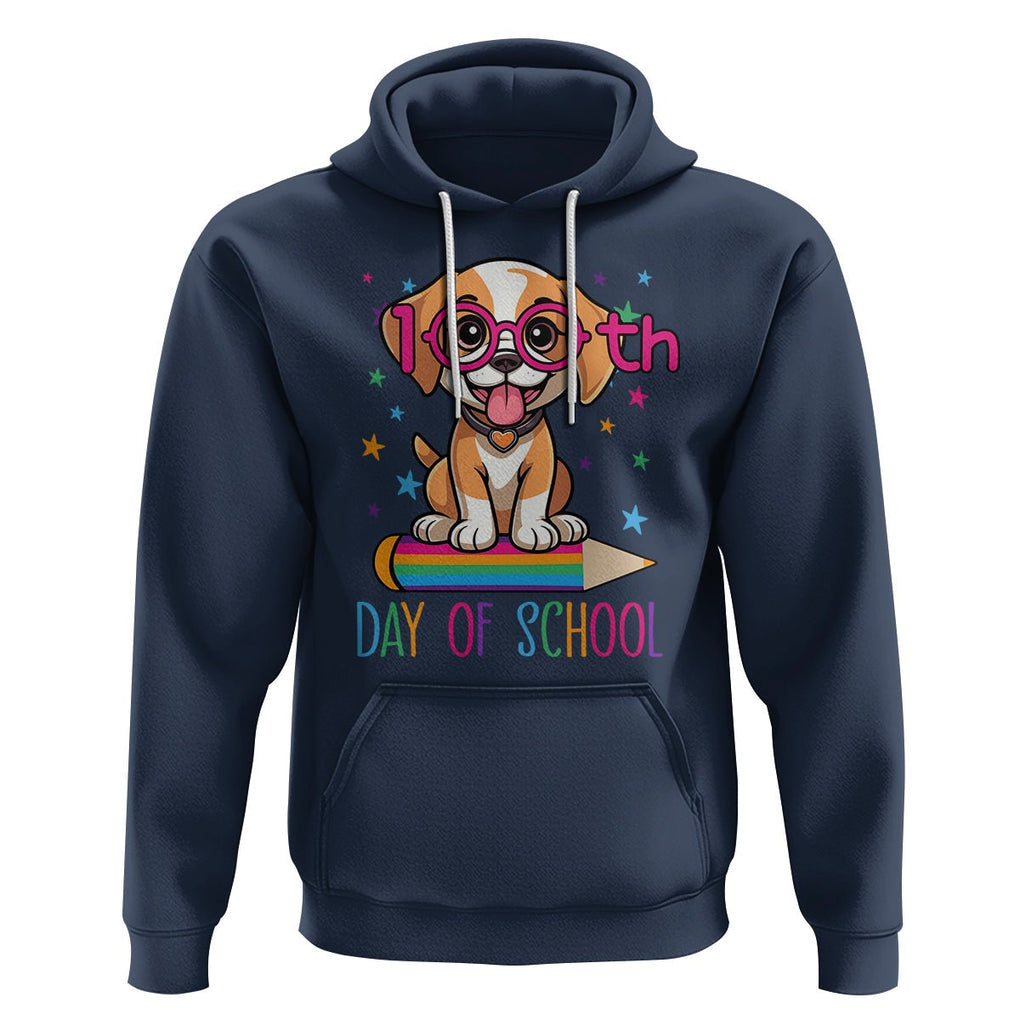 100th Day Of School Cute Dog Puppy Hoodie TS09 Navy Printyourwear