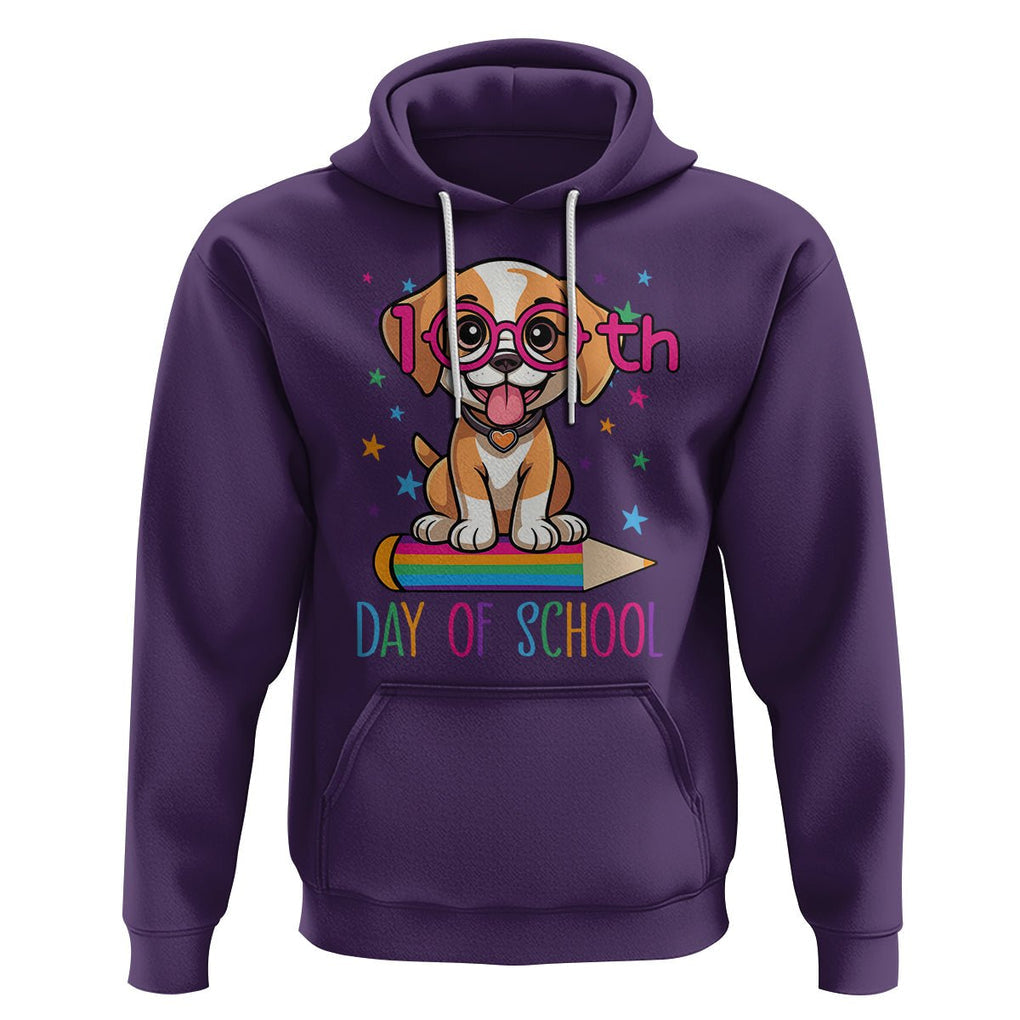100th Day Of School Cute Dog Puppy Hoodie TS09 Purple Printyourwear