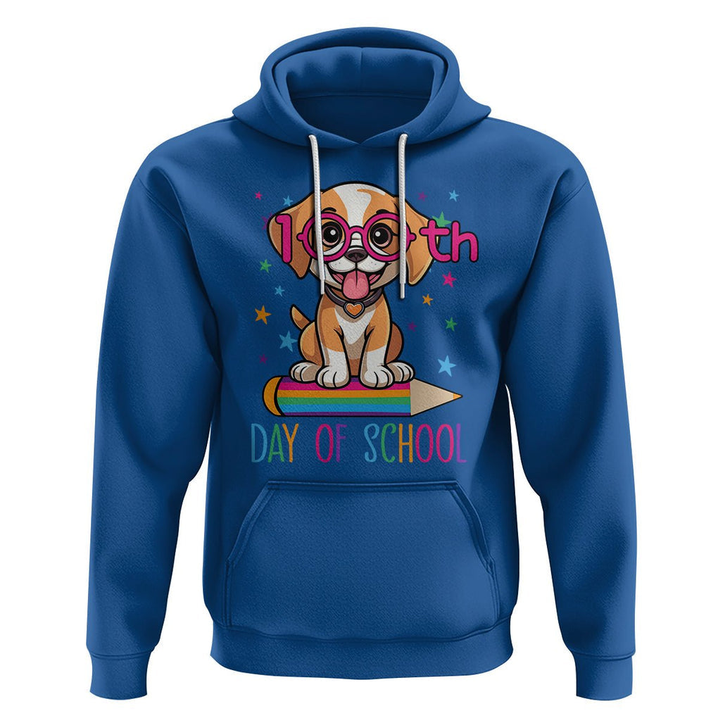 100th Day Of School Cute Dog Puppy Hoodie TS09 Royal Blue Printyourwear