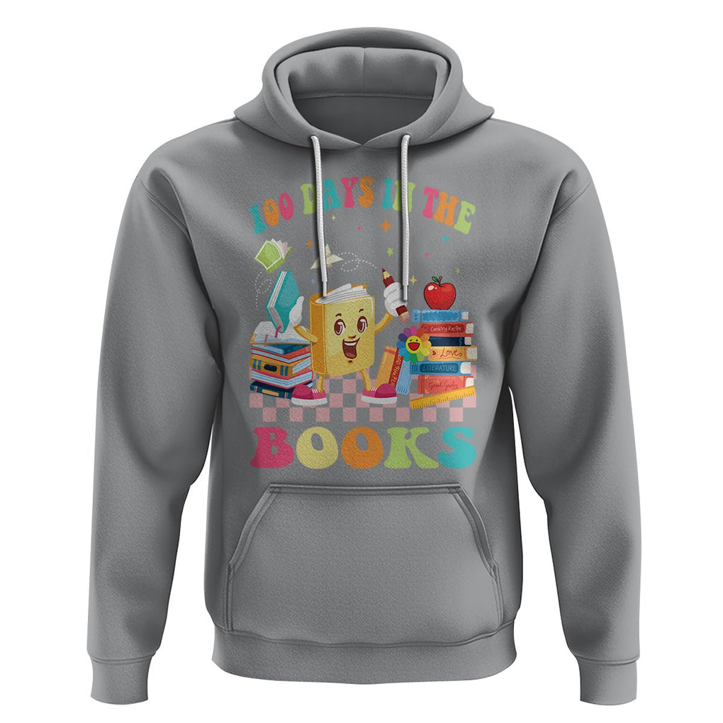 100th Day Of School Hoodie 100 Days In The Books Reading Bookworm TS09 Sport Gray Printyourwear
