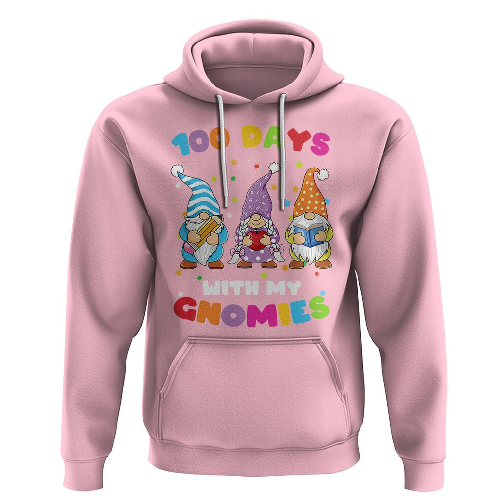 100th Day Of School Hoodie 100 Days With My Gnomies Smarter TS09 Light Pink Printyourwear