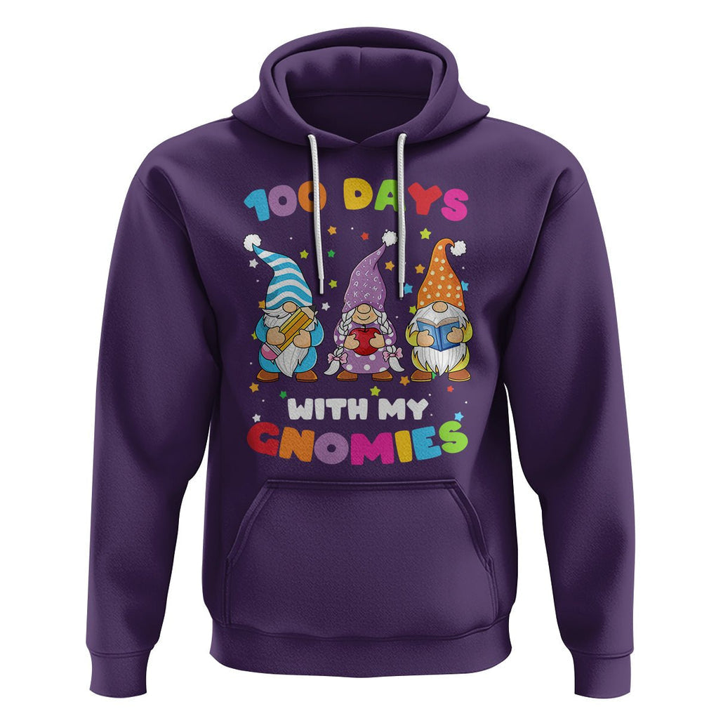 100th Day Of School Hoodie 100 Days With My Gnomies Smarter TS09 Purple Printyourwear