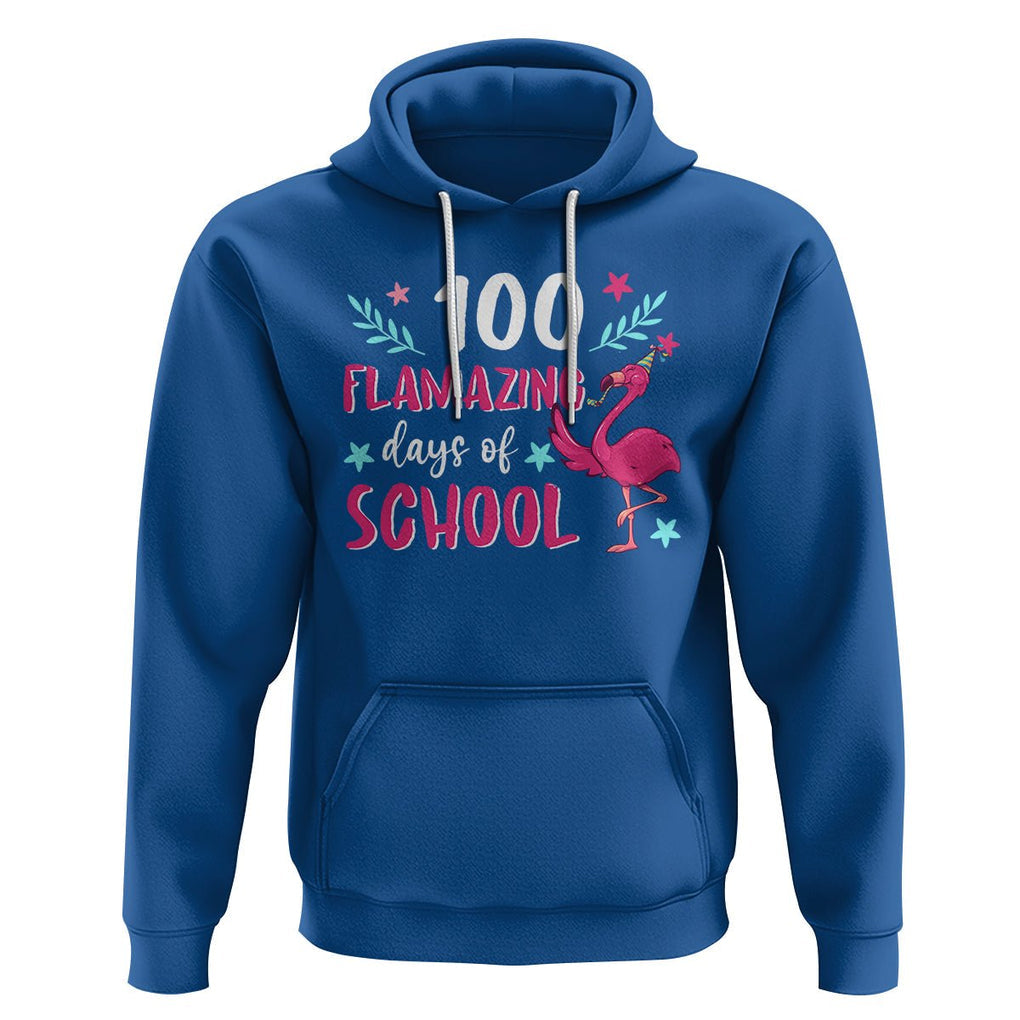 100th Day Of School Hoodie 100 Flamazing Days Flamingo TS09 Royal Blue Printyourwear