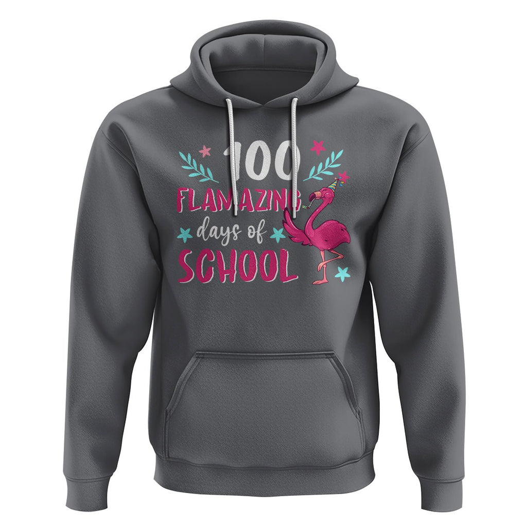 100th Day Of School Hoodie 100 Flamazing Days Flamingo TS09 Charcoal Printyourwear