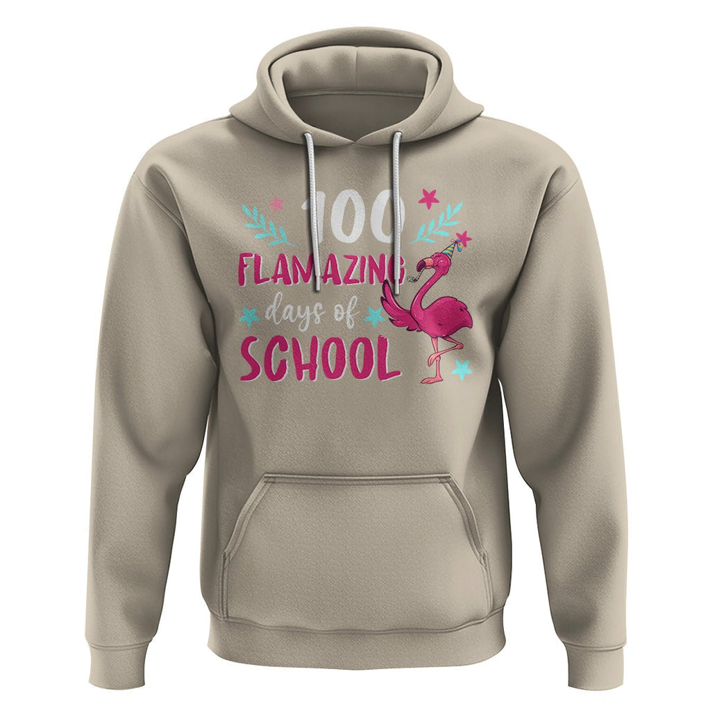 100th Day Of School Hoodie 100 Flamazing Days Flamingo TS09 Sand Printyourwear