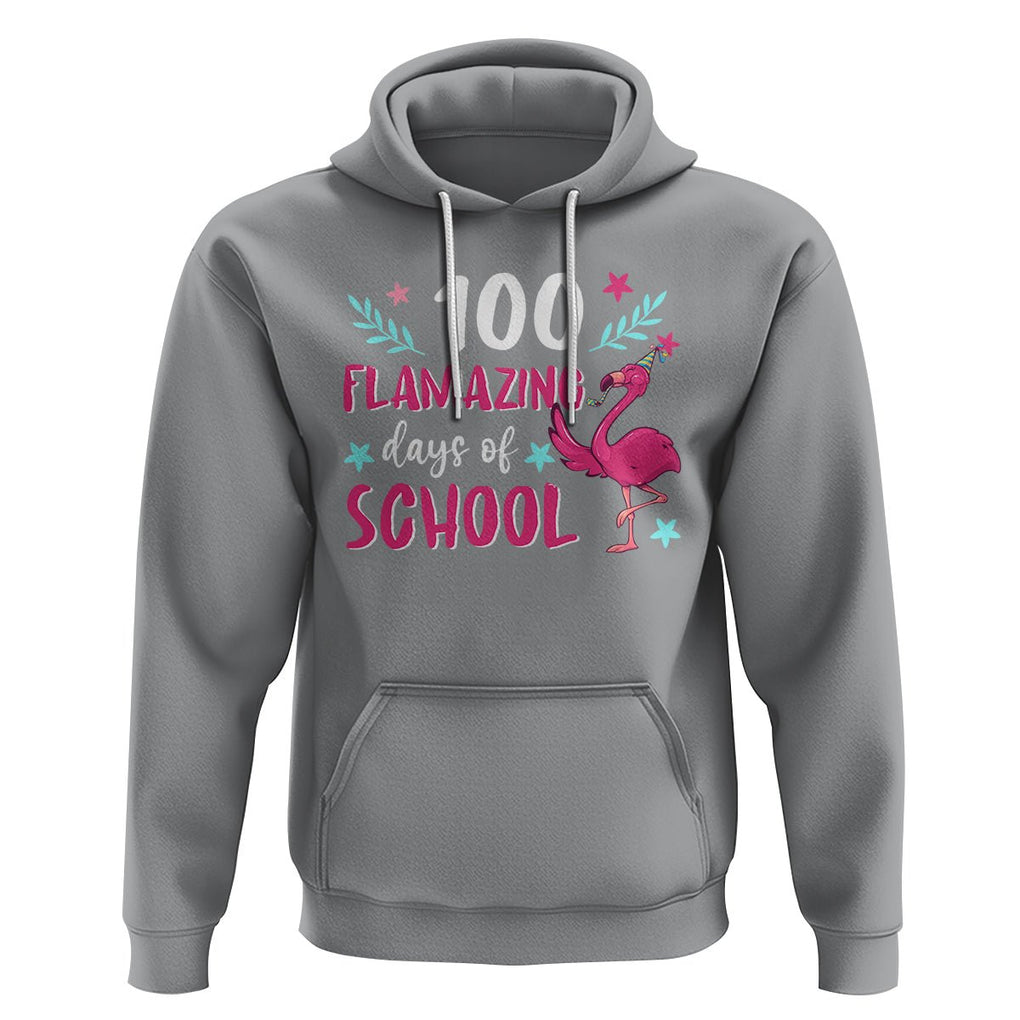 100th Day Of School Hoodie 100 Flamazing Days Flamingo TS09 Sport Gray Printyourwear
