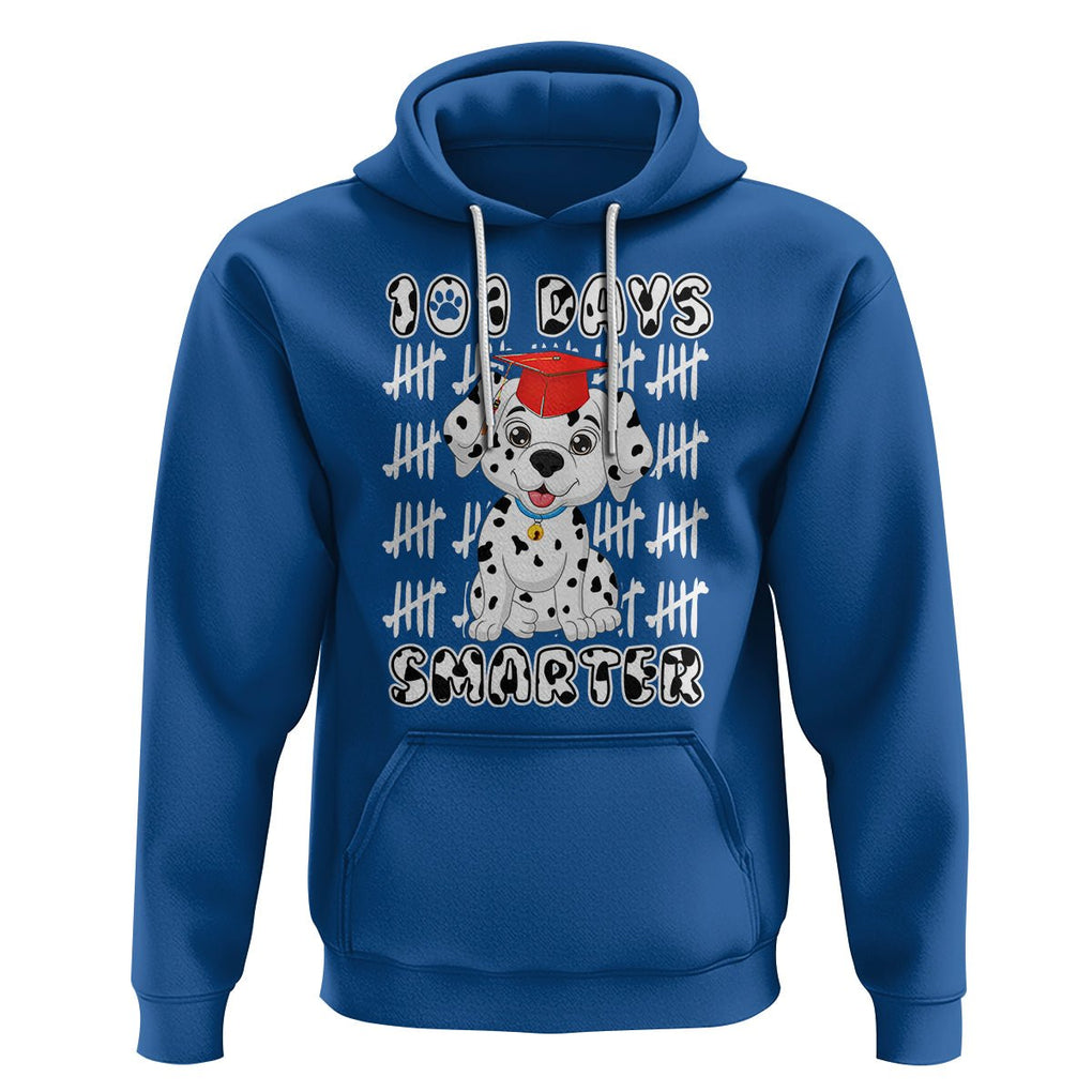 100th Day Of School Hoodie 101 Days Smarter Cute Dalmatian Dog TS09 Royal Blue Printyourwear