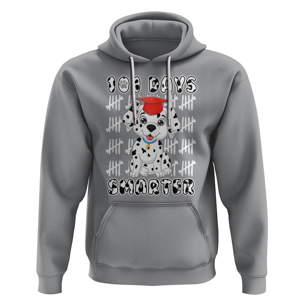 100th Day Of School Hoodie 101 Days Smarter Cute Dalmatian Dog TS09 Sport Gray Printyourwear