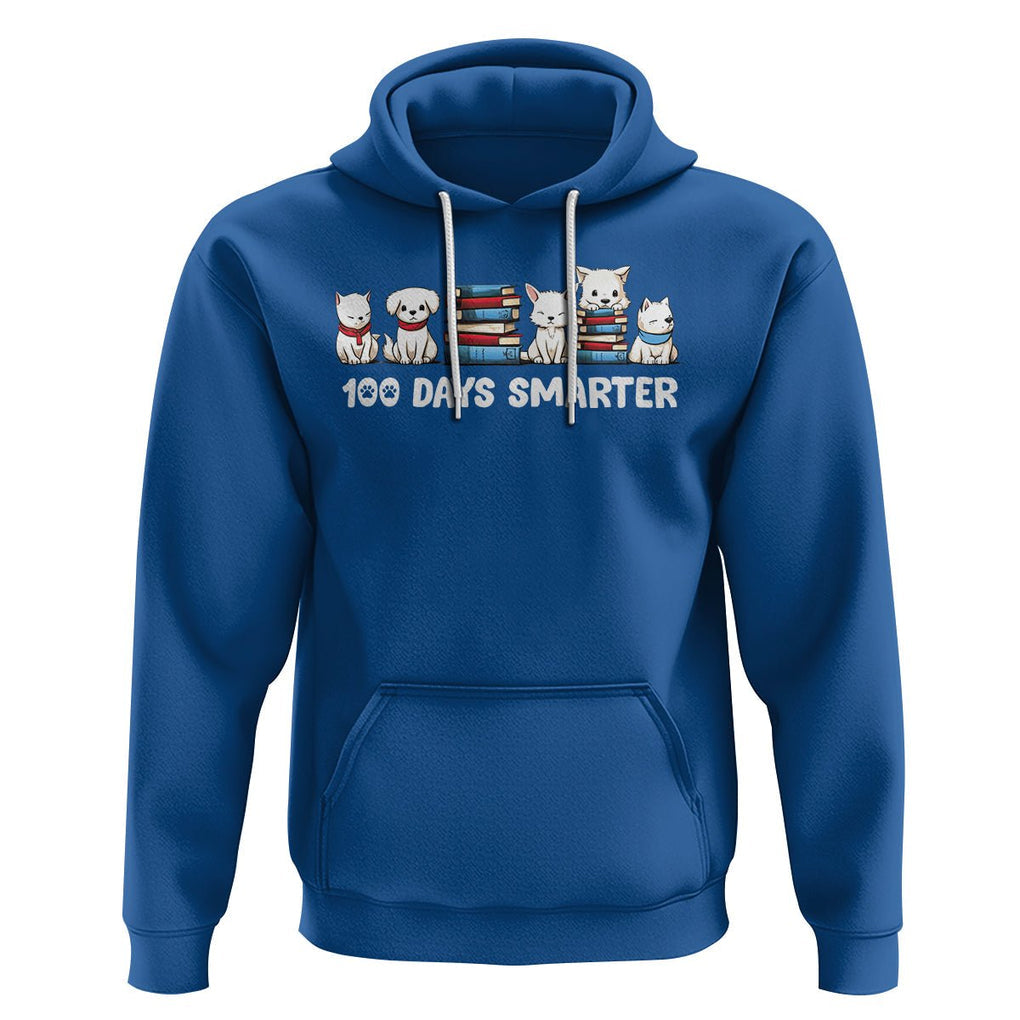 100th Day Of School Hoodie 101 Days Smarter Cute Dog Puppy TS09 Royal Blue Printyourwear