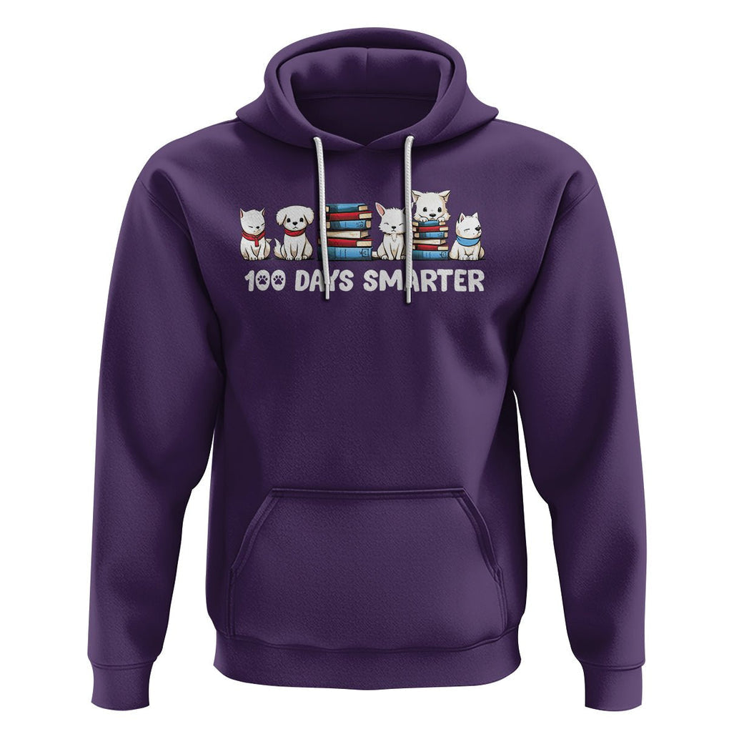 100th Day Of School Hoodie 101 Days Smarter Cute Dog Puppy TS09 Purple Printyourwear