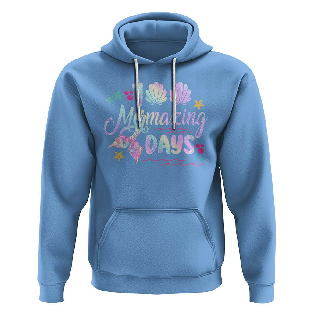 100th Day Of School Hoodie 101 Mermazing Days Mermaid TS09 Carolina Blue Printyourwear