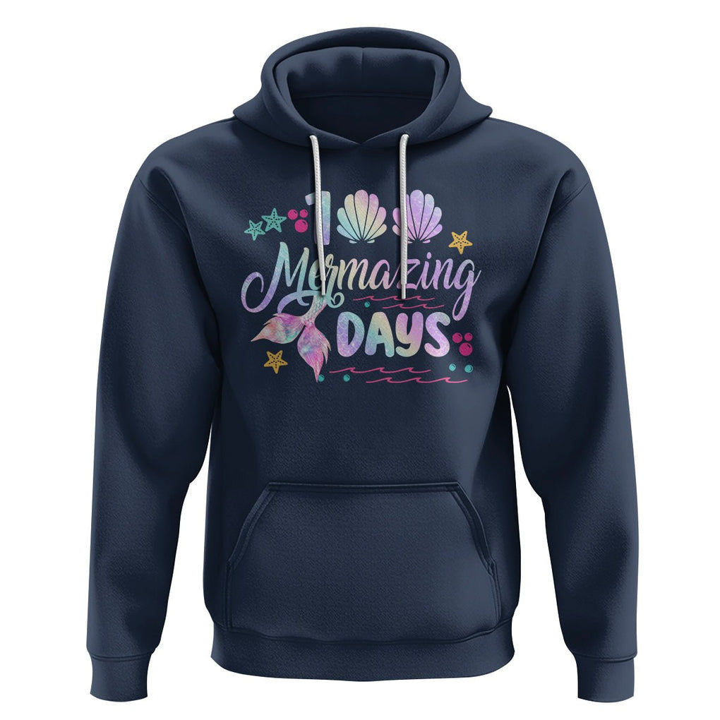 100th Day Of School Hoodie 101 Mermazing Days Mermaid TS09 Navy Printyourwear