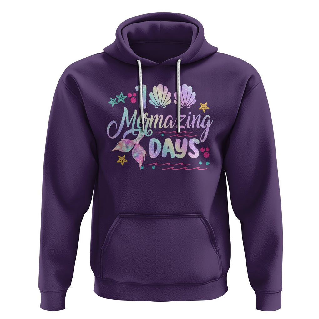 100th Day Of School Hoodie 101 Mermazing Days Mermaid TS09 Purple Printyourwear
