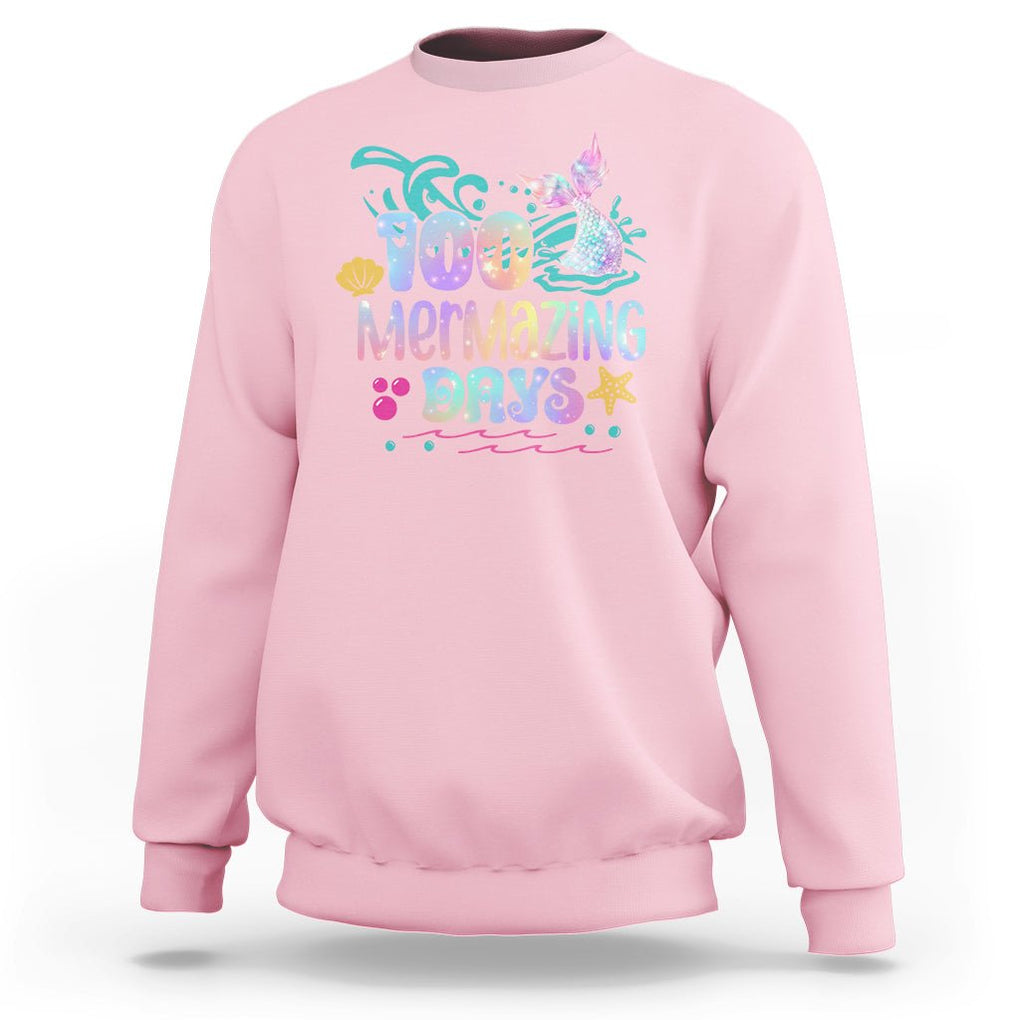 100th Day Of School Sweatshirt 100 Mermazing Days Mermaid TS09 Light Pink Printyourwear