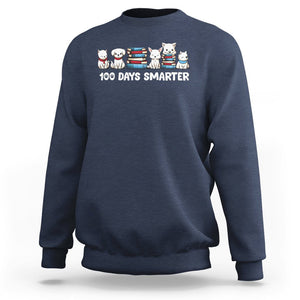 100th Day Of School Sweatshirt 101 Days Smarter Cute Dog Puppy TS09 Navy Printyourwear