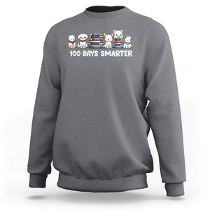 100th Day Of School Sweatshirt 101 Days Smarter Cute Dog Puppy TS09 Charcoal Printyourwear