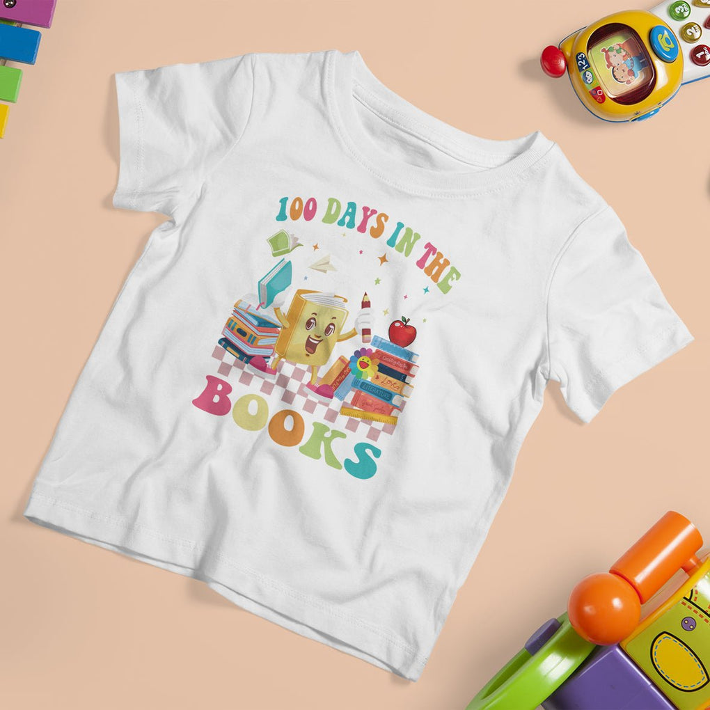 100th Day Of School T Shirt For Kid 100 Days In The Books Reading Bookworm TS09 White Printyourwear