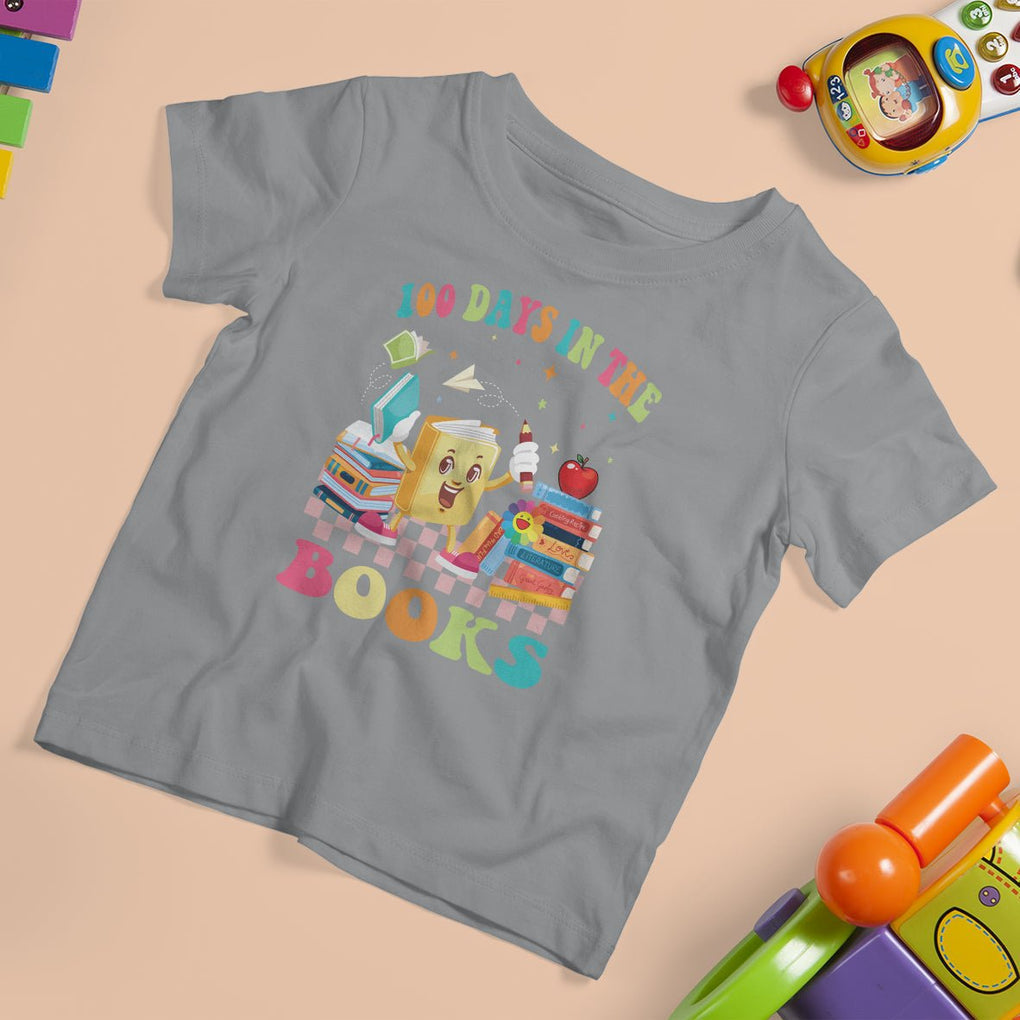 100th Day Of School T Shirt For Kid 100 Days In The Books Reading Bookworm TS09 Sport Gray Printyourwear