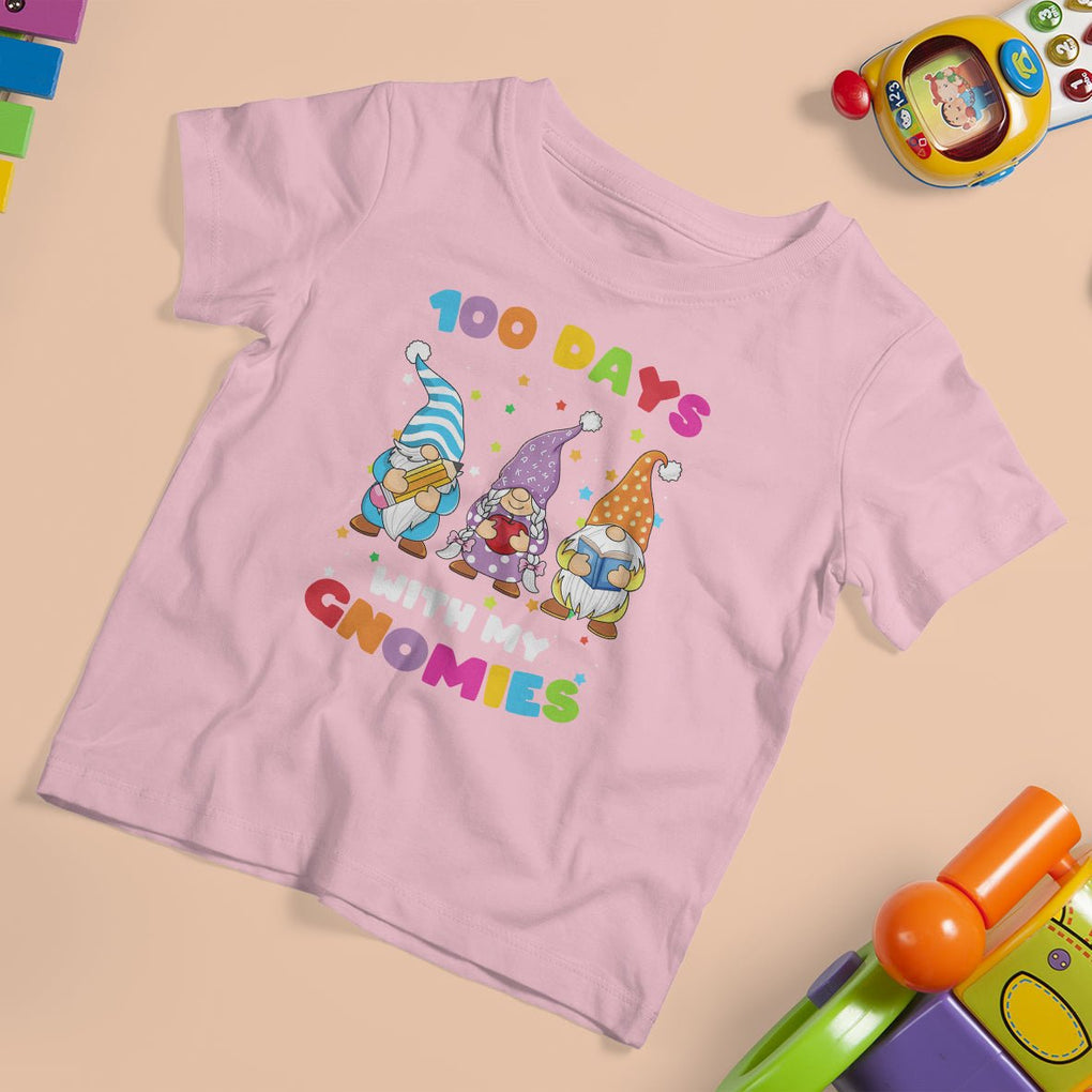 100th Day Of School T Shirt For Kid 100 Days With My Gnomies Smarter TS09 Light Pink Printyourwear