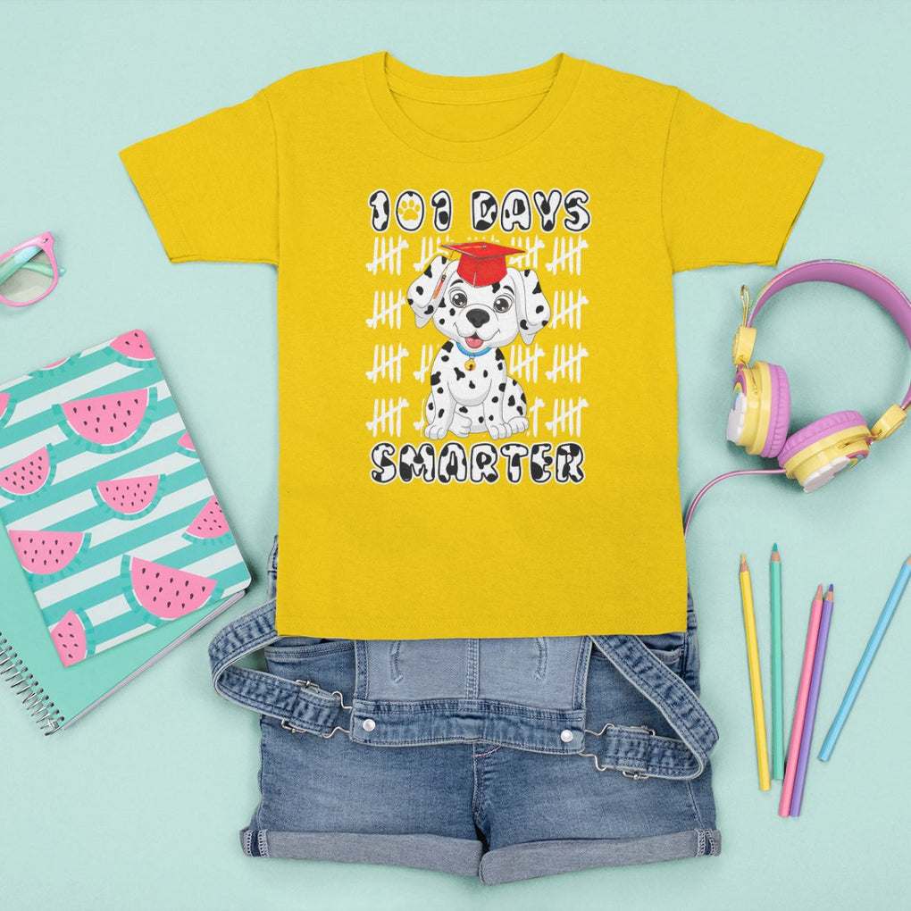 100th Day Of School T Shirt For Kid 101 Days Smarter Cute Dalmatian Dog TS09 Daisy Printyourwear